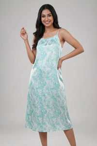 Zivame Satin Mid Length Nightdress - Shrinking Violet — thumbnail 2